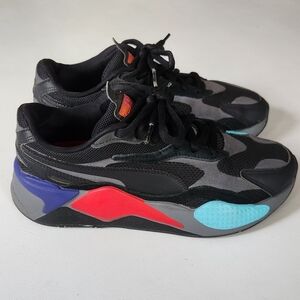 Puma RS-X3 Puzzle Jr (GS) Black and Blue Sneakers